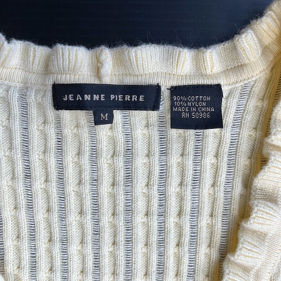 VTG JEANNE PIERRE Y2K SNUG CROPPED YELLOW SWEATER SIZE MEDIUM - Picture 6 of 12